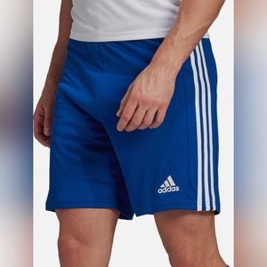 Adidas blue and white soccer shorts